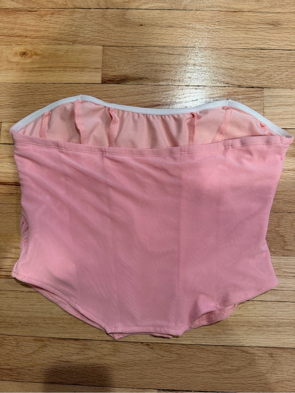 Pink Strapless Ruched Tube Top - Picture 2 of 3